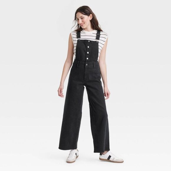 Universal Thread Pants - Universal Thread - Women's Denim Sailor Overalls - Universal Thread B Black